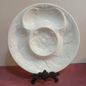 Set of 2 Vintage Embossed Botanical Design Artichoke Plates/Serving Plates